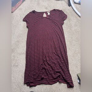 Mossimo Supply Co. Burgundy and Black Striped Tank Top